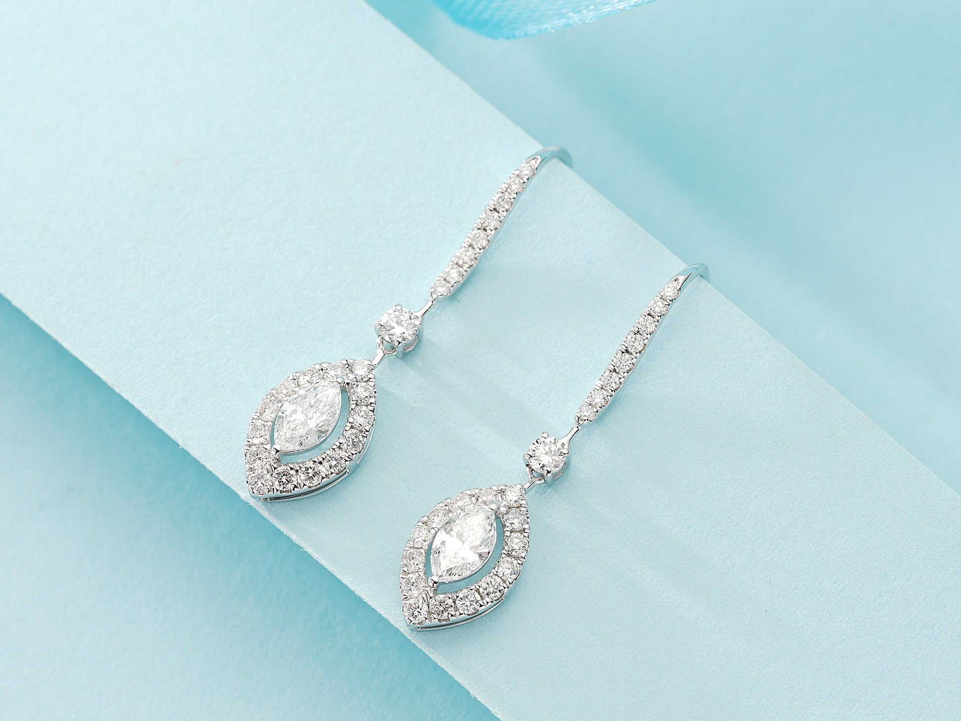 Marquise Diamond Surround Earrings - A Sparkling Jewelry Choice - Jeweler.Jewelry