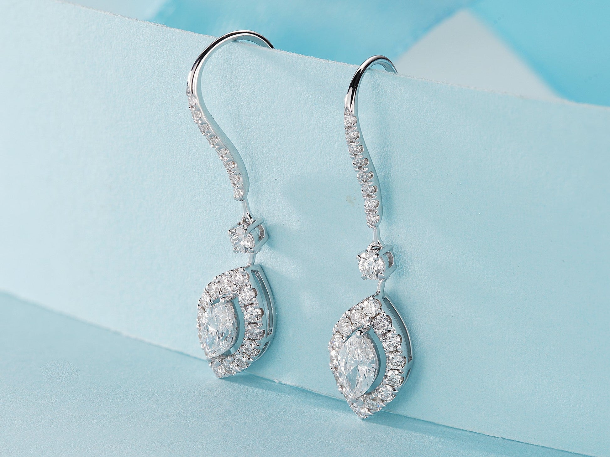 Marquise Diamond Surround Earrings - A Sparkling Jewelry Choice - Jeweler.Jewelry