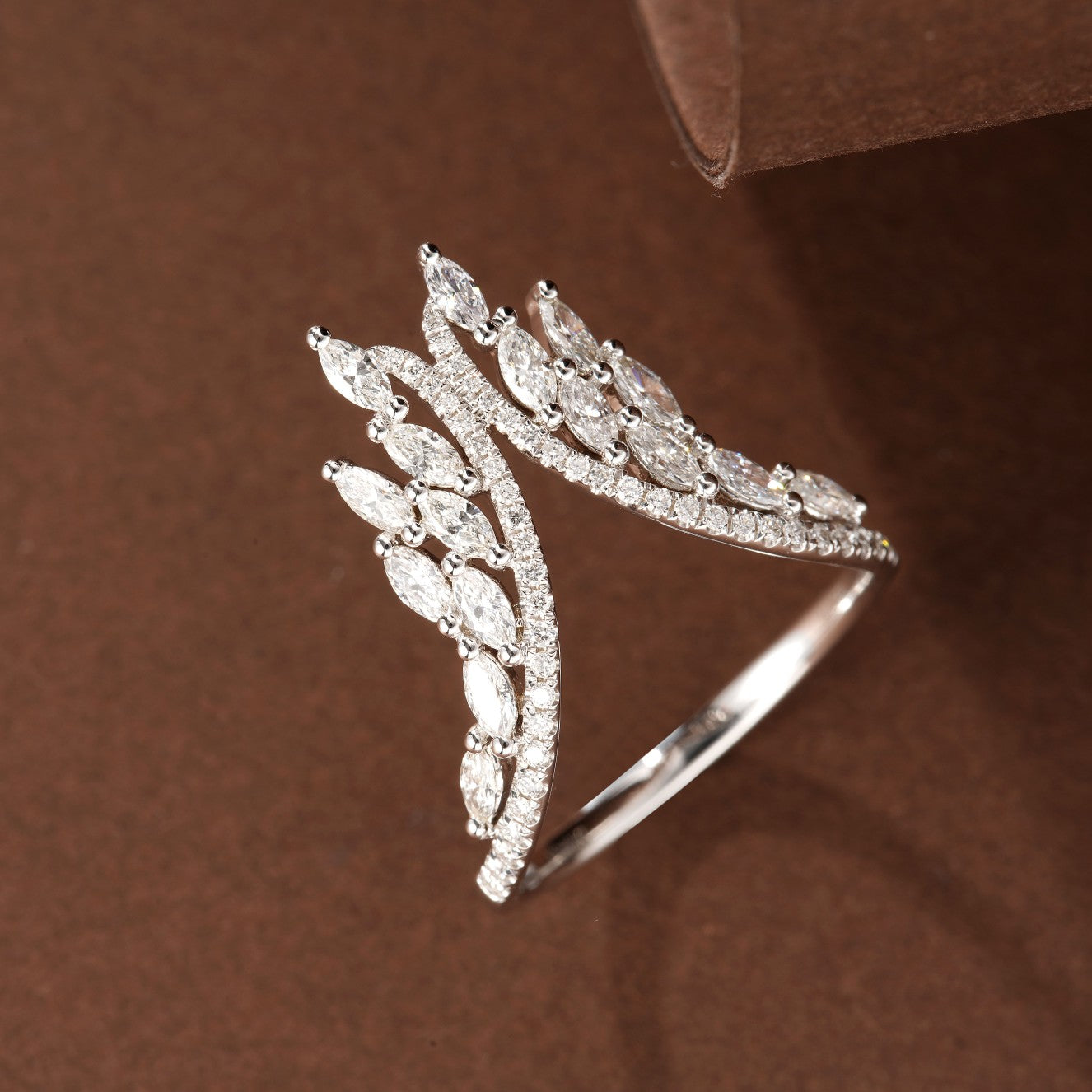 Marvelous Marquise Flame Ring - Exquisite Jewelry Collection - White Diamond Ring