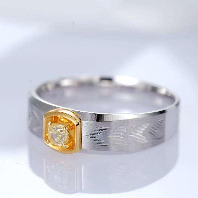 Men’s Diamond GMG Ring - Luxurious Jewelry Piece - Yellow Diamond Ring