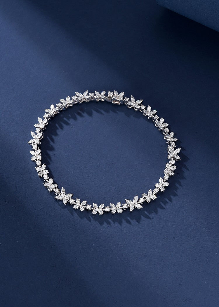 New Arrival! Celebrate with Our Marquise Drop Four-Leaf Clover Bracelet - Exquisite Jewelry - White Diamond Bracelet