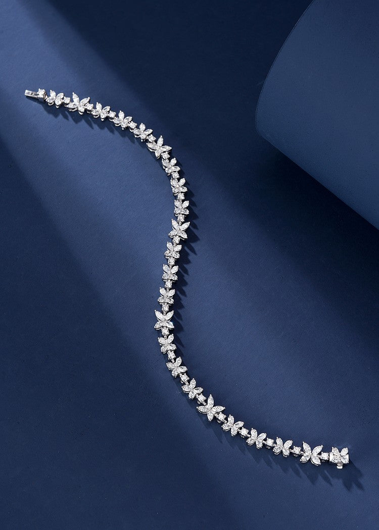 New Arrival! Celebrate with Our Marquise Drop Four-Leaf Clover Bracelet - Exquisite Jewelry - White Diamond Bracelet