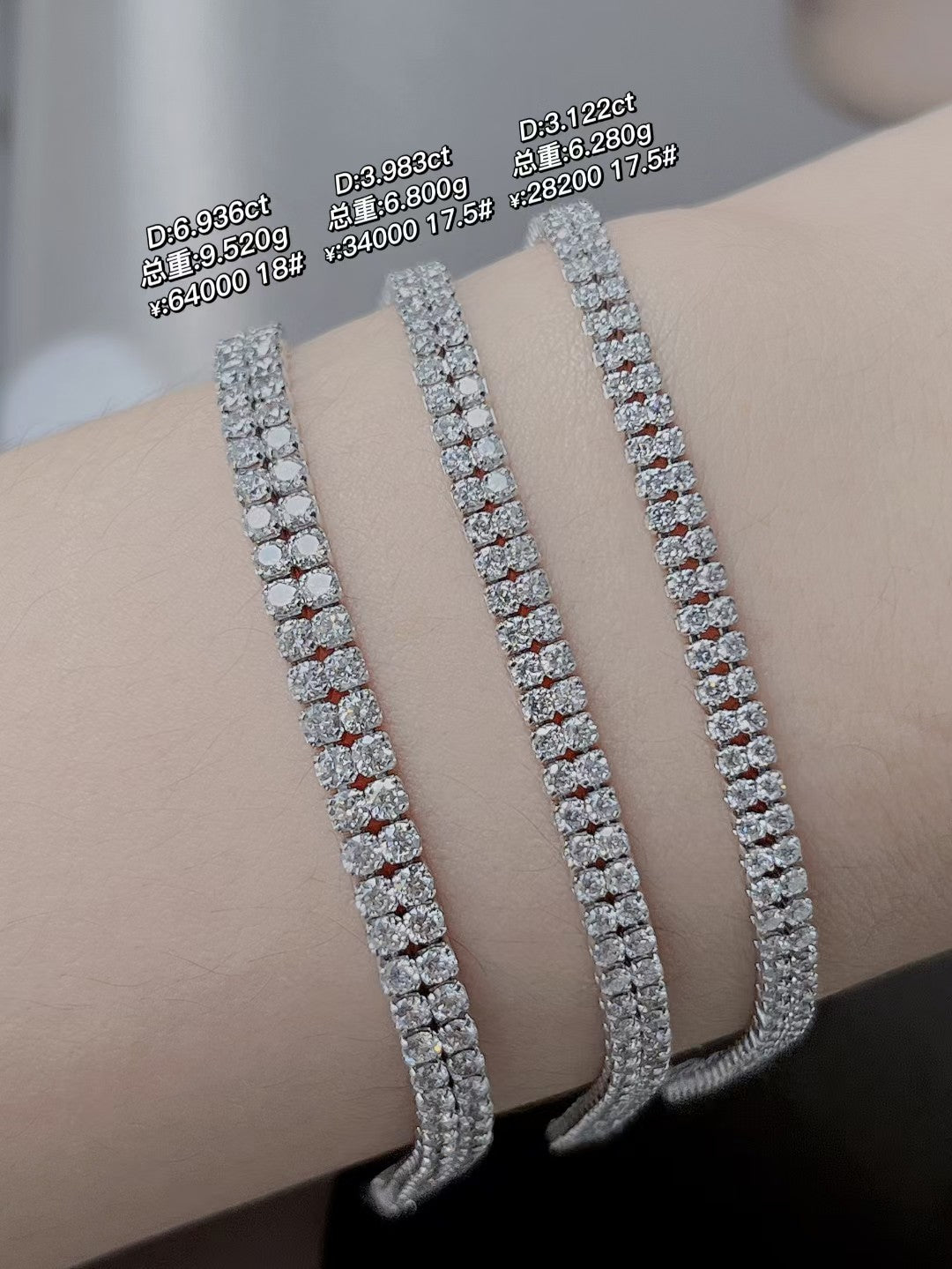 New Arrival Celebratory Double-Row Bracelets #17.5 - Exquisite Jewelry Collection - White Diamond Bracelet