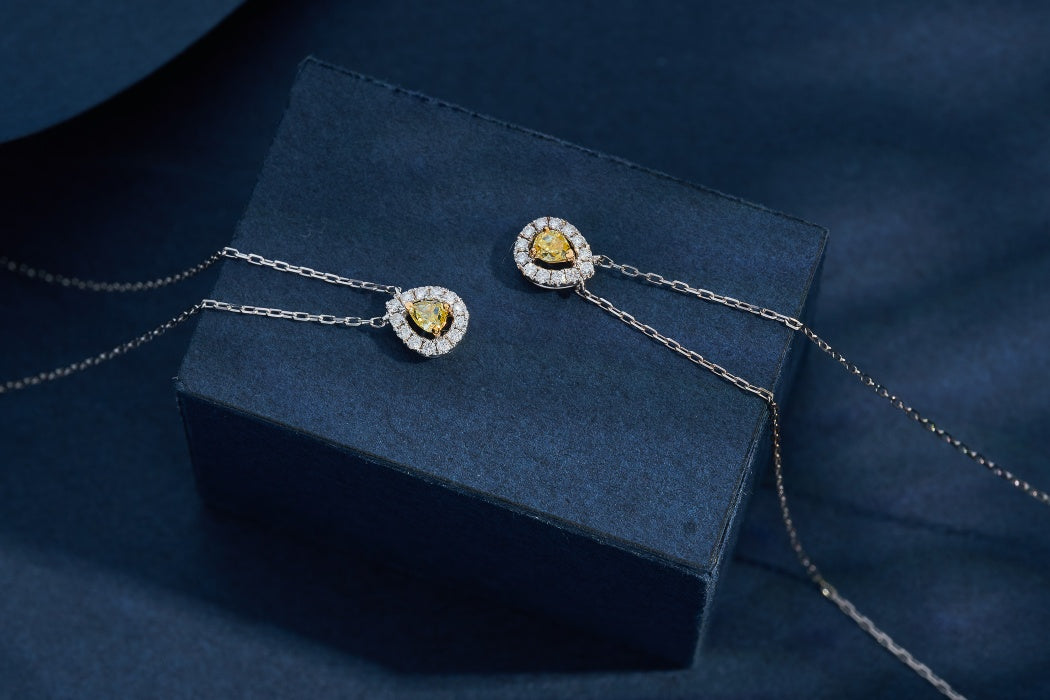 New Arrival Yellow Diamond Delicate Pendant - Exclusive Jewelry Collection - Yellow Diamond Pendant