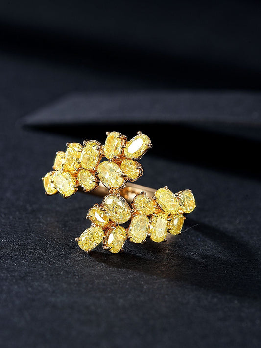 Oval Yellow Diamond Branch Ring | Unique Jewelry Piece Jeweler.Jewelry