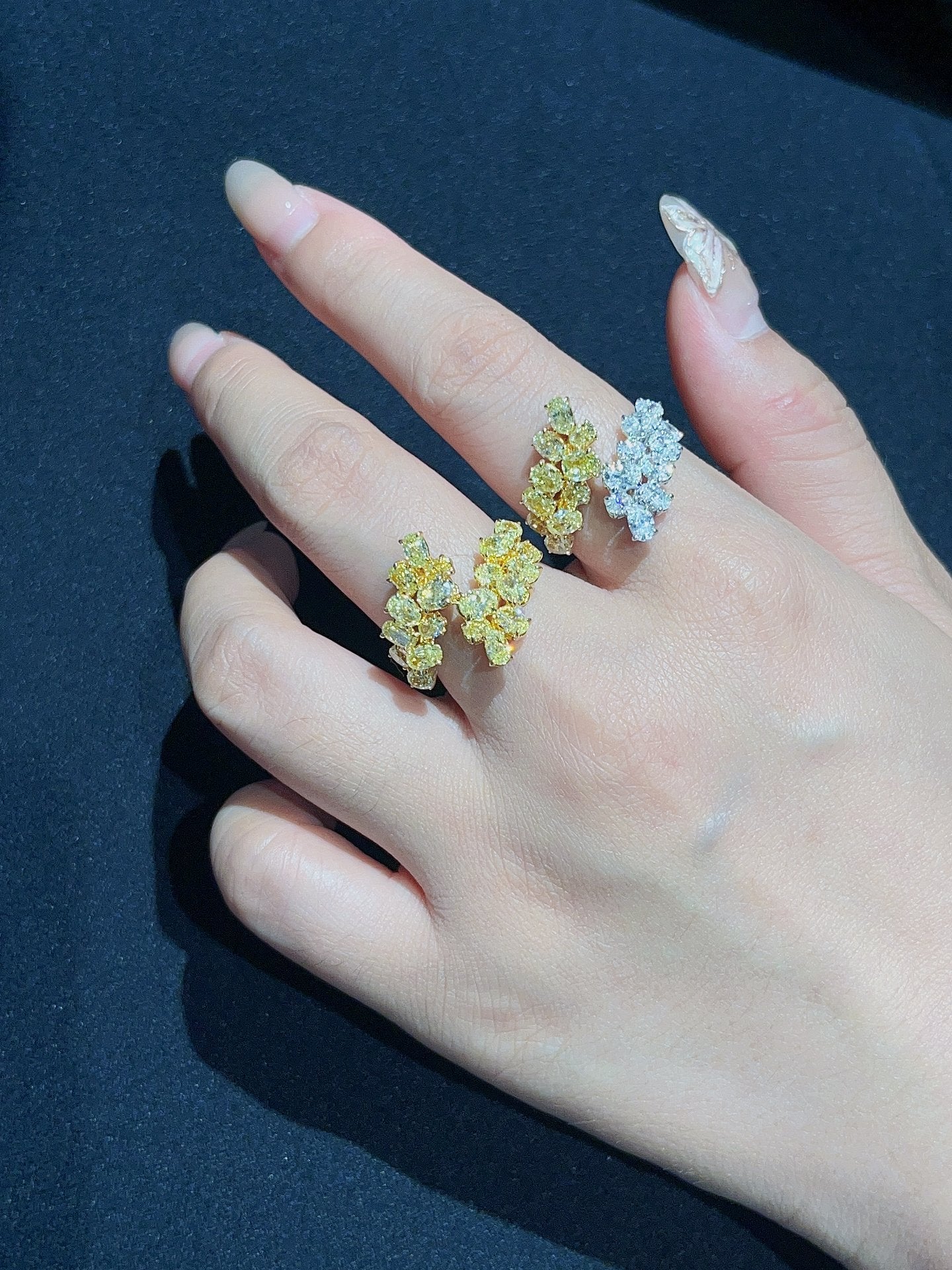 Oval Yellow Diamond Branch Ring | Unique Jewelry Piece Jeweler.Jewelry