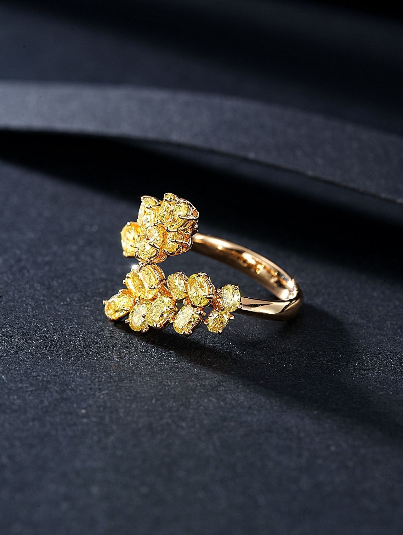 Oval Yellow Diamond Branch Ring | Unique Jewelry Piece Jeweler.Jewelry