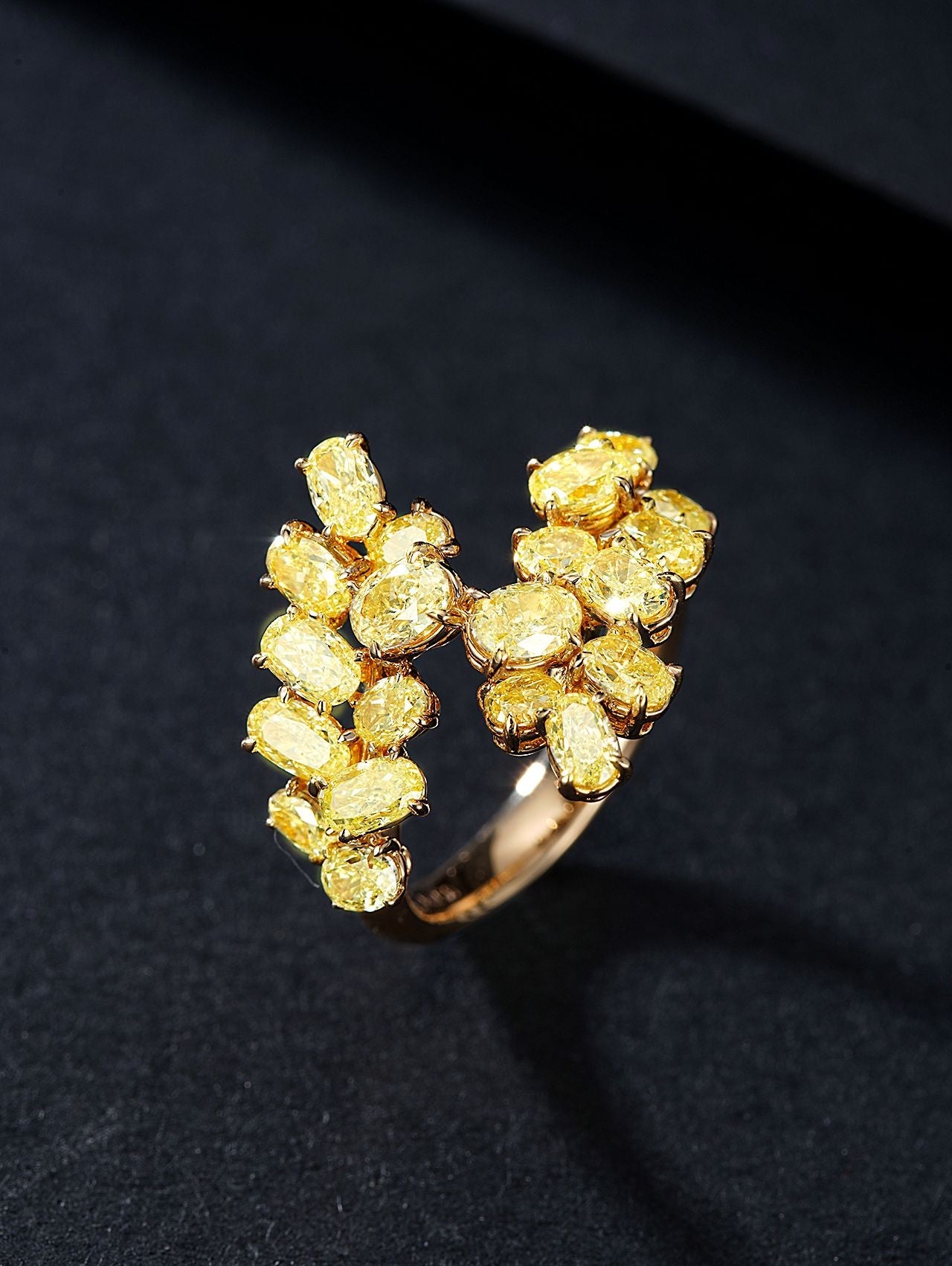 Oval Yellow Diamond Branch Ring | Unique Jewelry Piece Jeweler.Jewelry