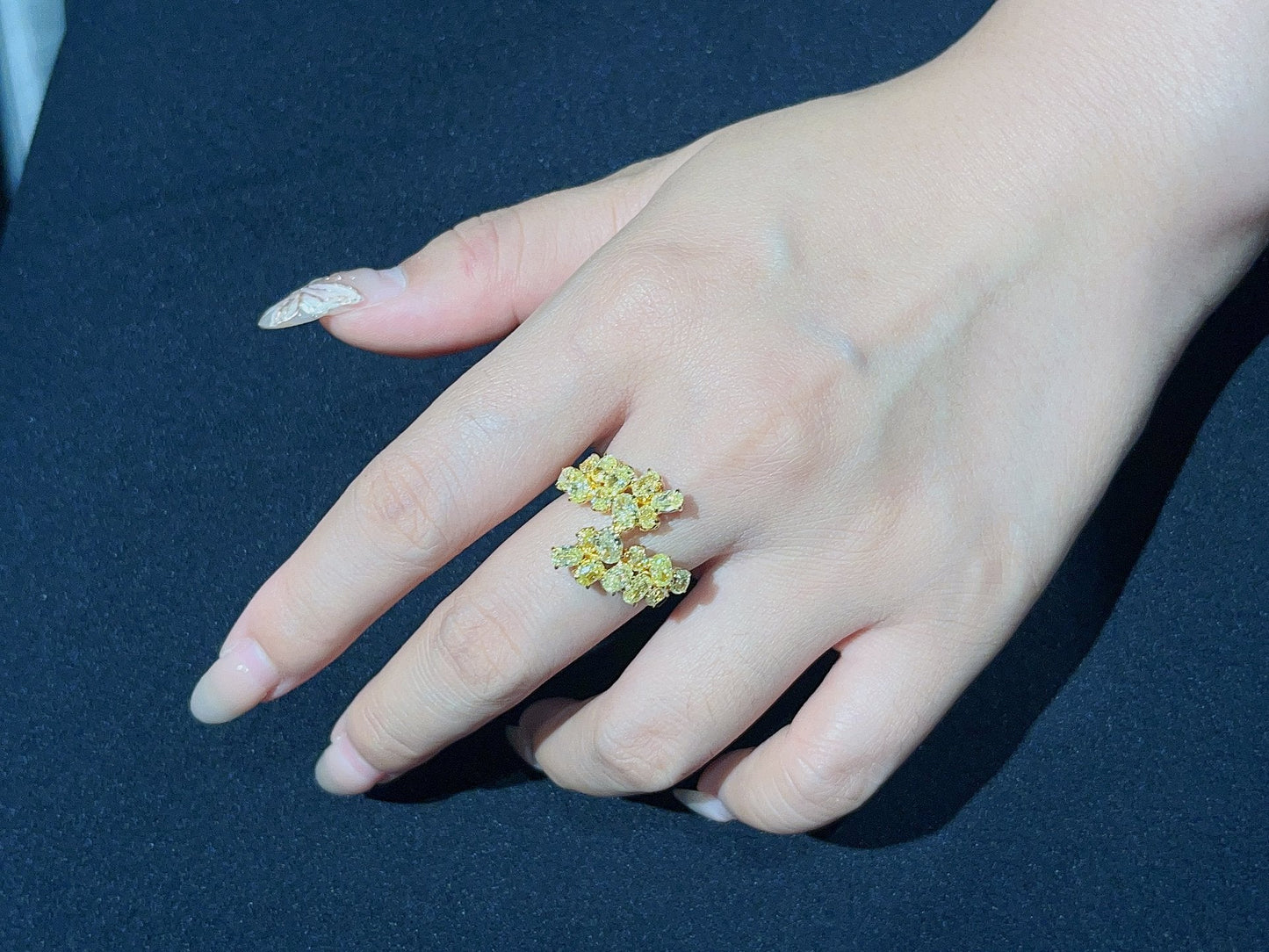 Oval Yellow Diamond Branch Ring | Unique Jewelry Piece Jeweler.Jewelry