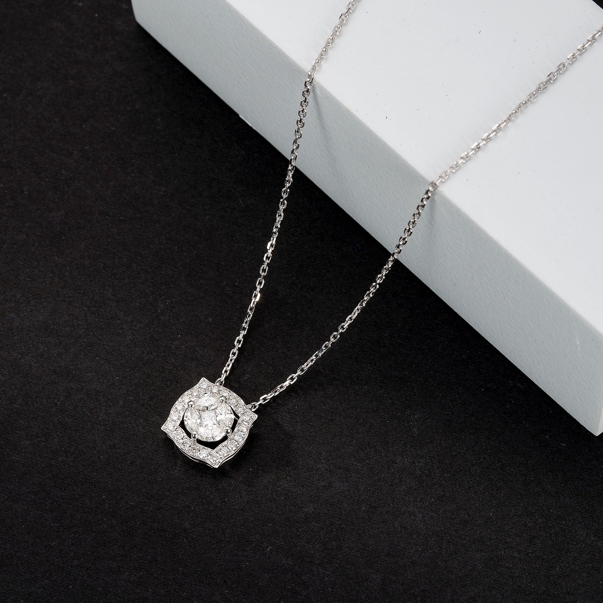 Princess Square Cut Diamond Set: Pendant & Ring - Exquisite Jewelry Collection - White Diamond Set System