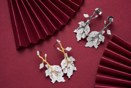 Rose Leaf Earrings in Elegant Jewelry Collection - Jeweler.Jewelry