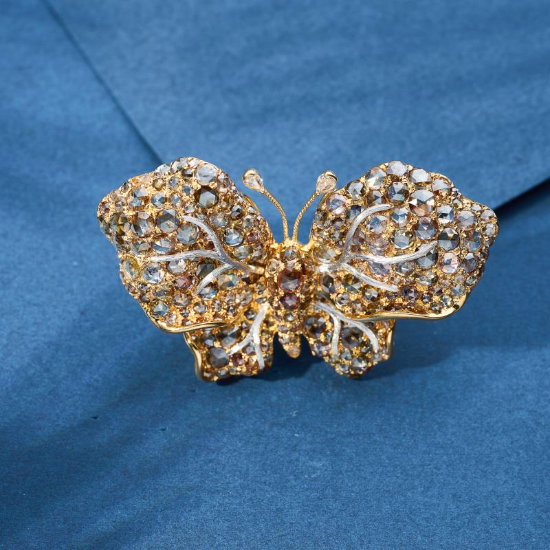 Rose Round Butterfly Brooch Jewelry - Unique and Elegant Piece - Brooch