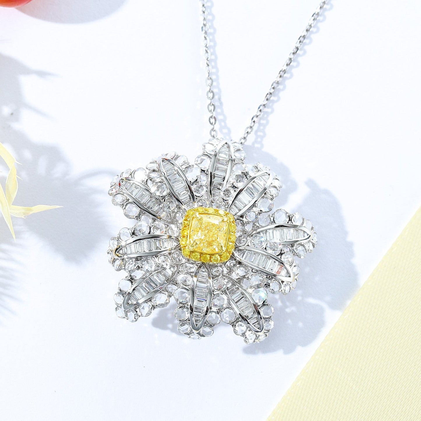 Rose Yellow Diamond Ring/Pendant (Dual-Use Design) Jewelry - Yellow Diamond Pendant