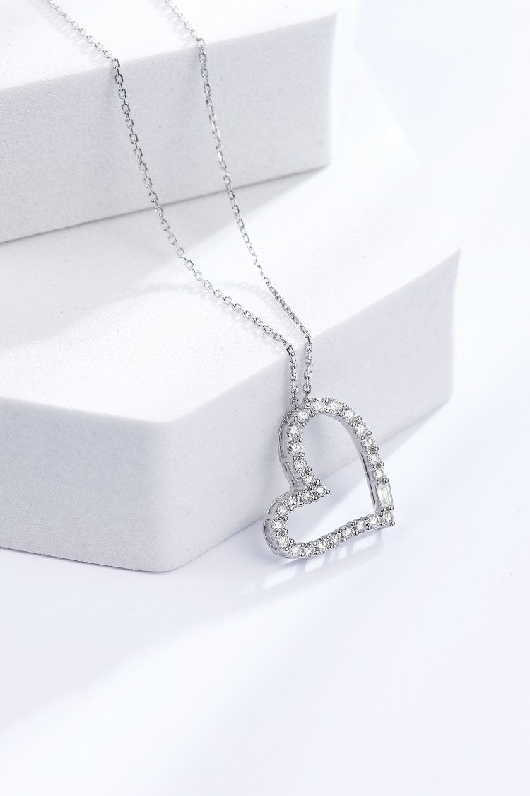 Round T Diamond Heart Pendant Jewelry - White Diamond Pendant