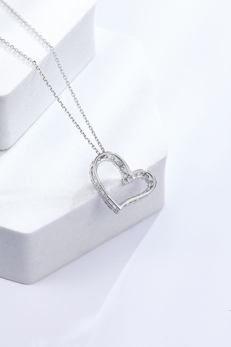 Round T Diamond Heart Pendant Jewelry - White Diamond Pendant