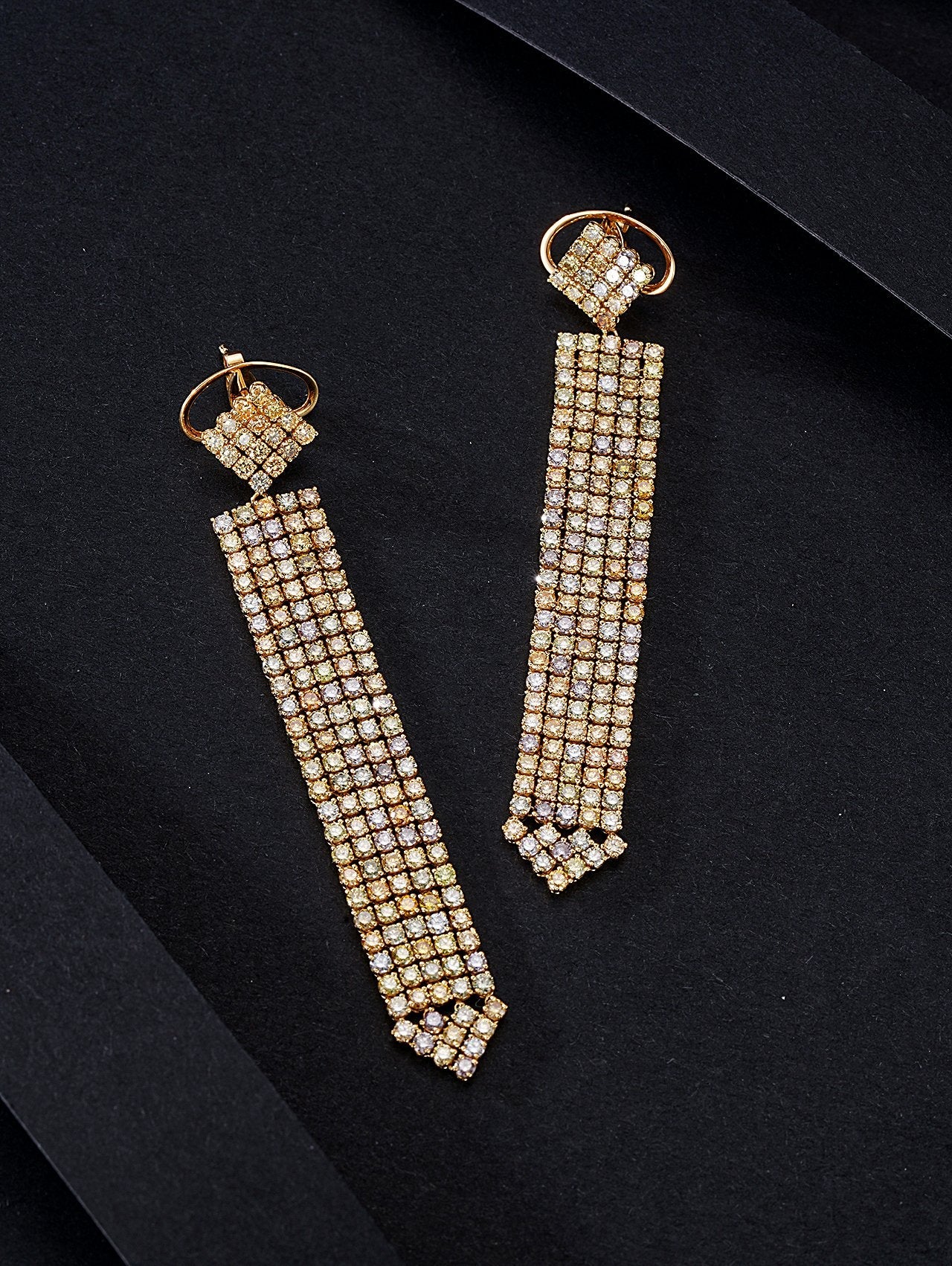 Russian Square Tassel Earrings - Luxury Diamond Jewelry Jeweler.Jewelry