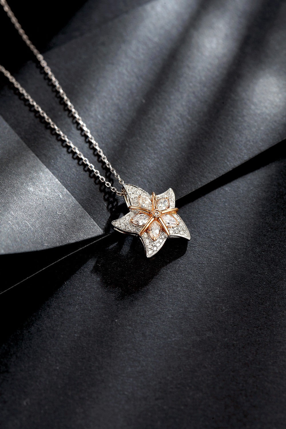 Sea Star Pendant Jewelry - Dazzling Gemstone Centerpiece - White Diamond Pendant