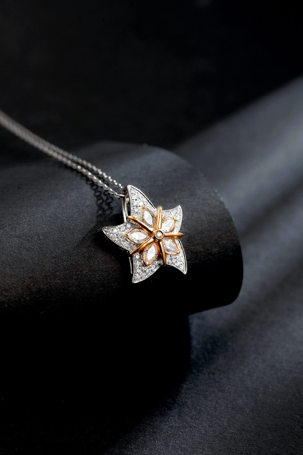 Sea Star Pendant Jewelry - Dazzling Gemstone Centerpiece - White Diamond Pendant