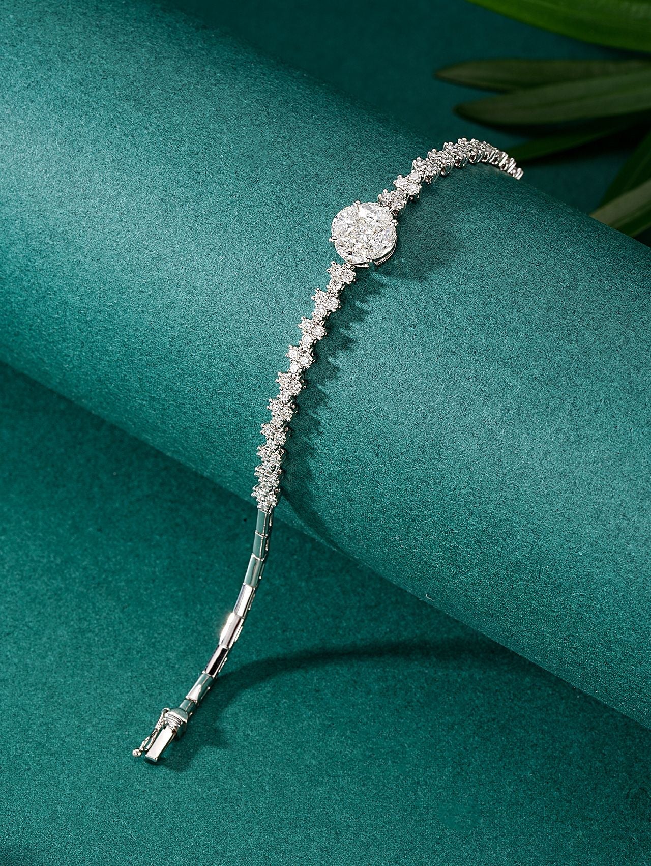 Single Ancient Coin Bracelet - Unique Jewelry Piece - White Diamond Bracelet