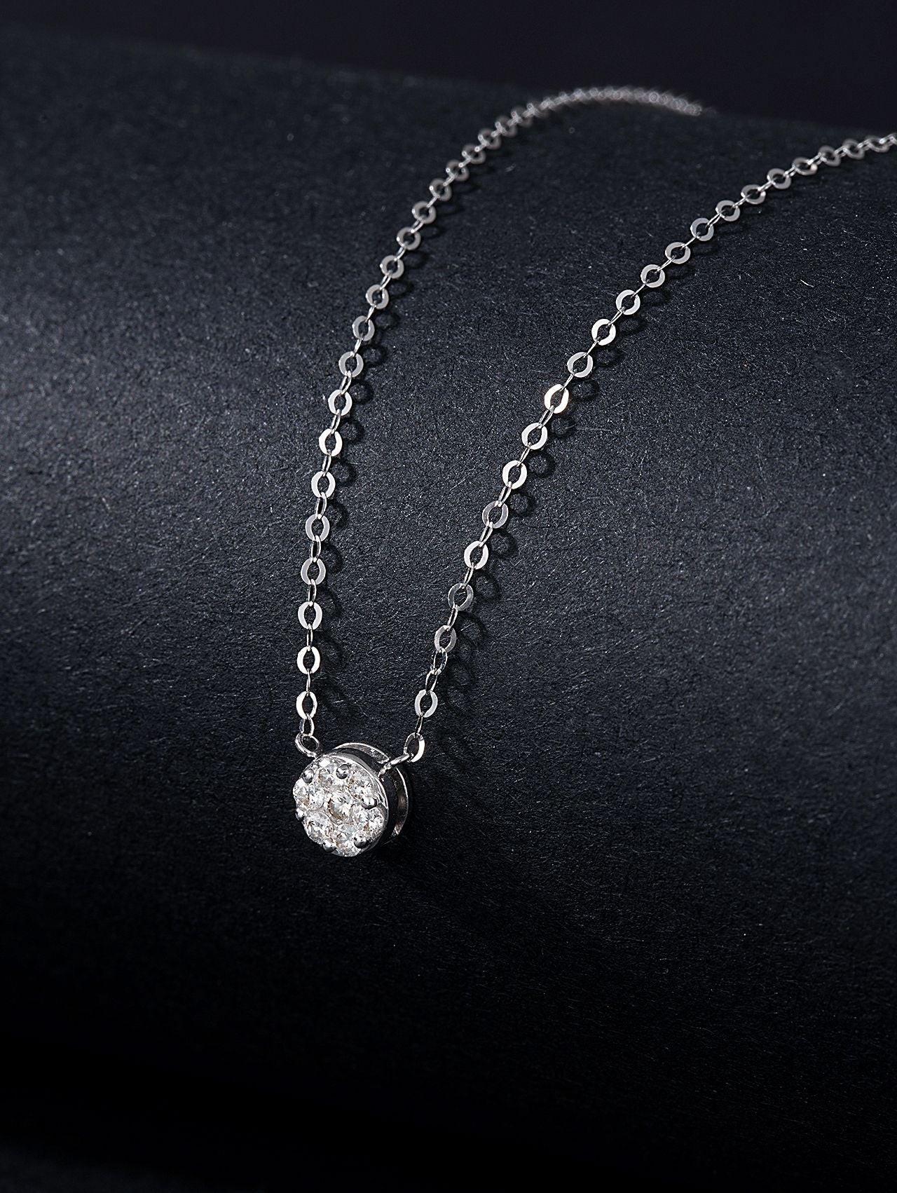 Single Diamond Six-Prong Setting Pendant - Luxury Jewelry - White Diamond Pendant