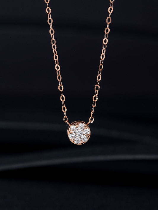 Single Diamond Six-Prong Setting Pendant - Luxury Jewelry - White Diamond Pendant