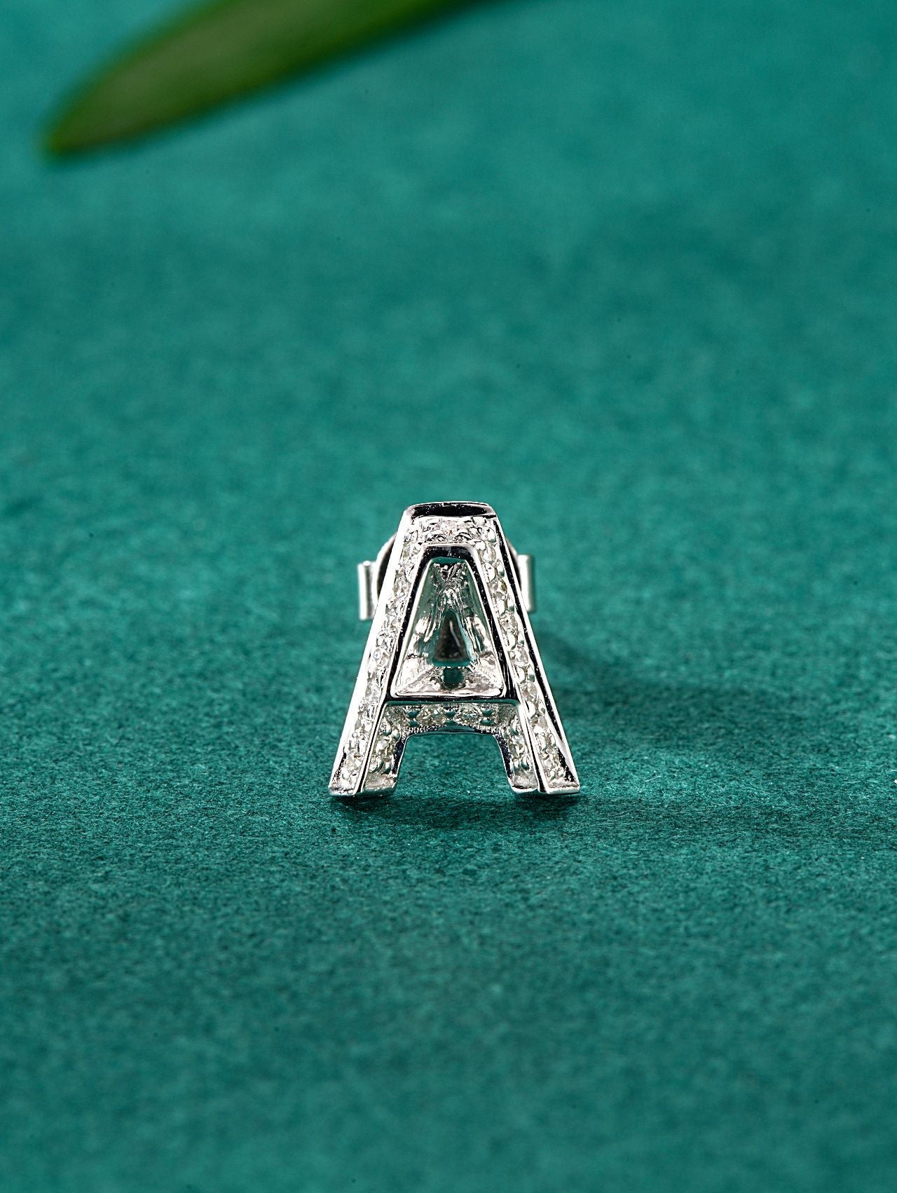 Single Letter A Stud Earring in Elegant Design - Premium Jewelry - Jeweler.Jewelry