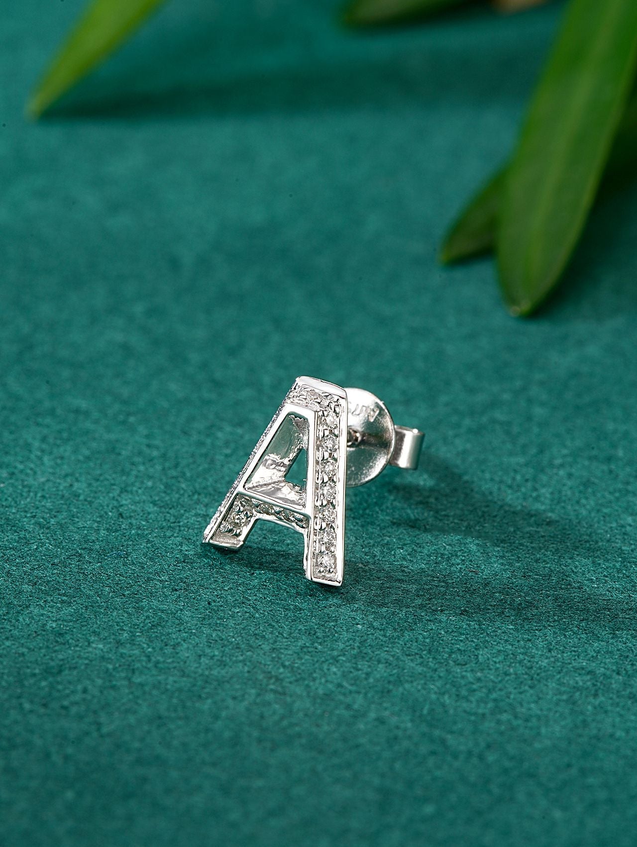 Single Letter A Stud Earring in Elegant Design - Premium Jewelry - Jeweler.Jewelry