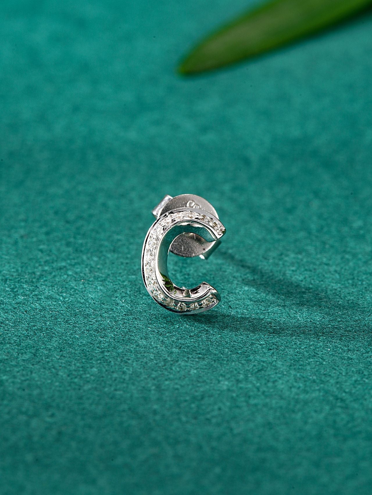 Single Letter "C" Stud Earring in Elegant Design - Premium Jewelry - Jeweler.Jewelry