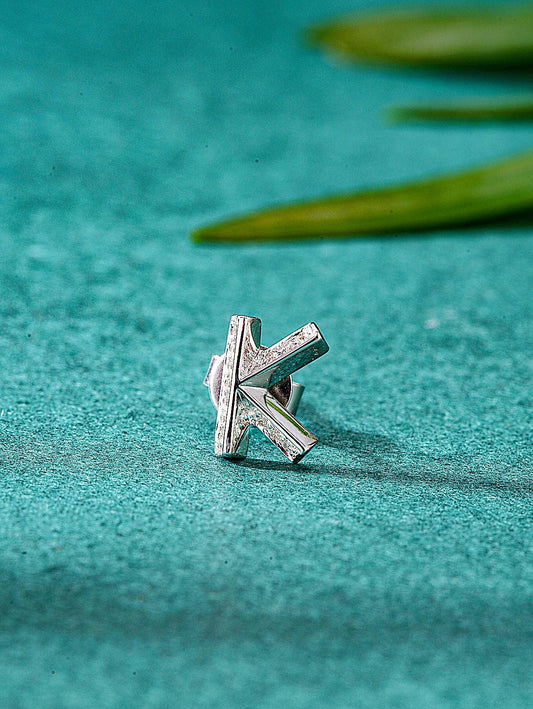 Single Letter "K" Stud Earring - Sparkling Jewelry Piece - Jeweler.Jewelry