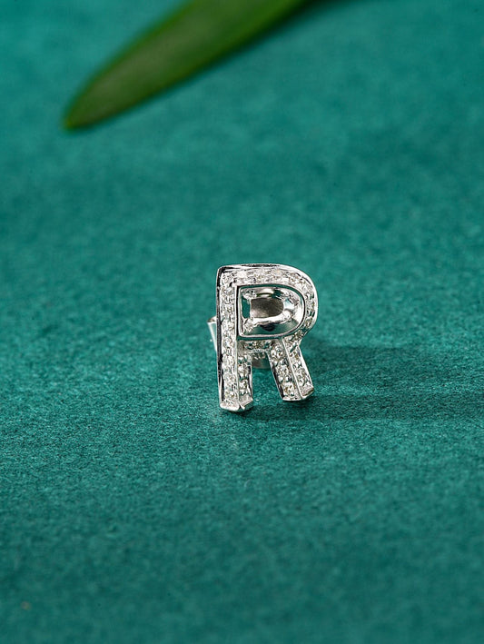 Single Letter "R" Stud Earring - Sparkling Jewelry Delight - Jeweler.Jewelry