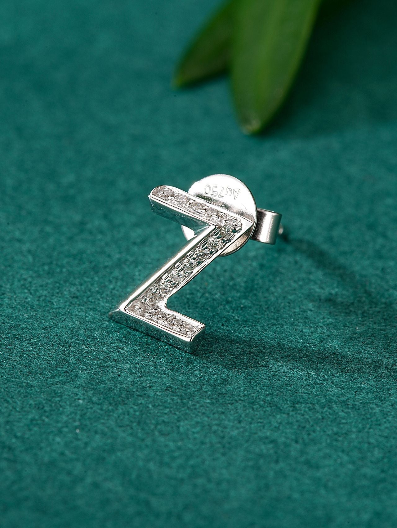 Single Letter 'Z' Stud Earring in Sparkling Jewelry Collection - Jeweler.Jewelry