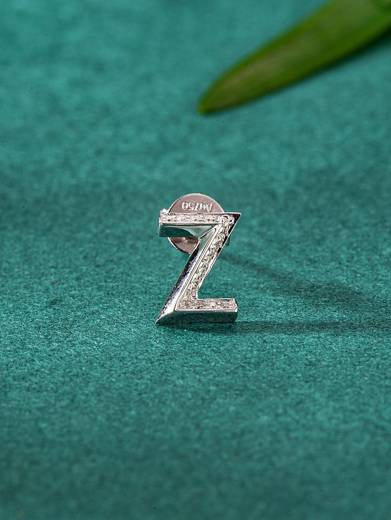 Single Letter 'Z' Stud Earring in Sparkling Jewelry Collection - Jeweler.Jewelry