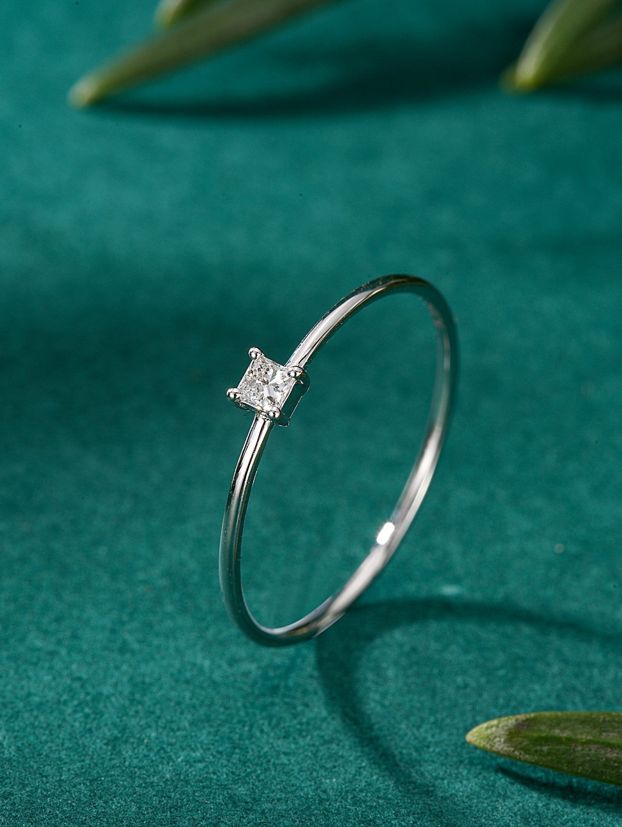 Single Princess Cut Solitaire Ring - Premium Jewelry Collection - White Diamond Ring