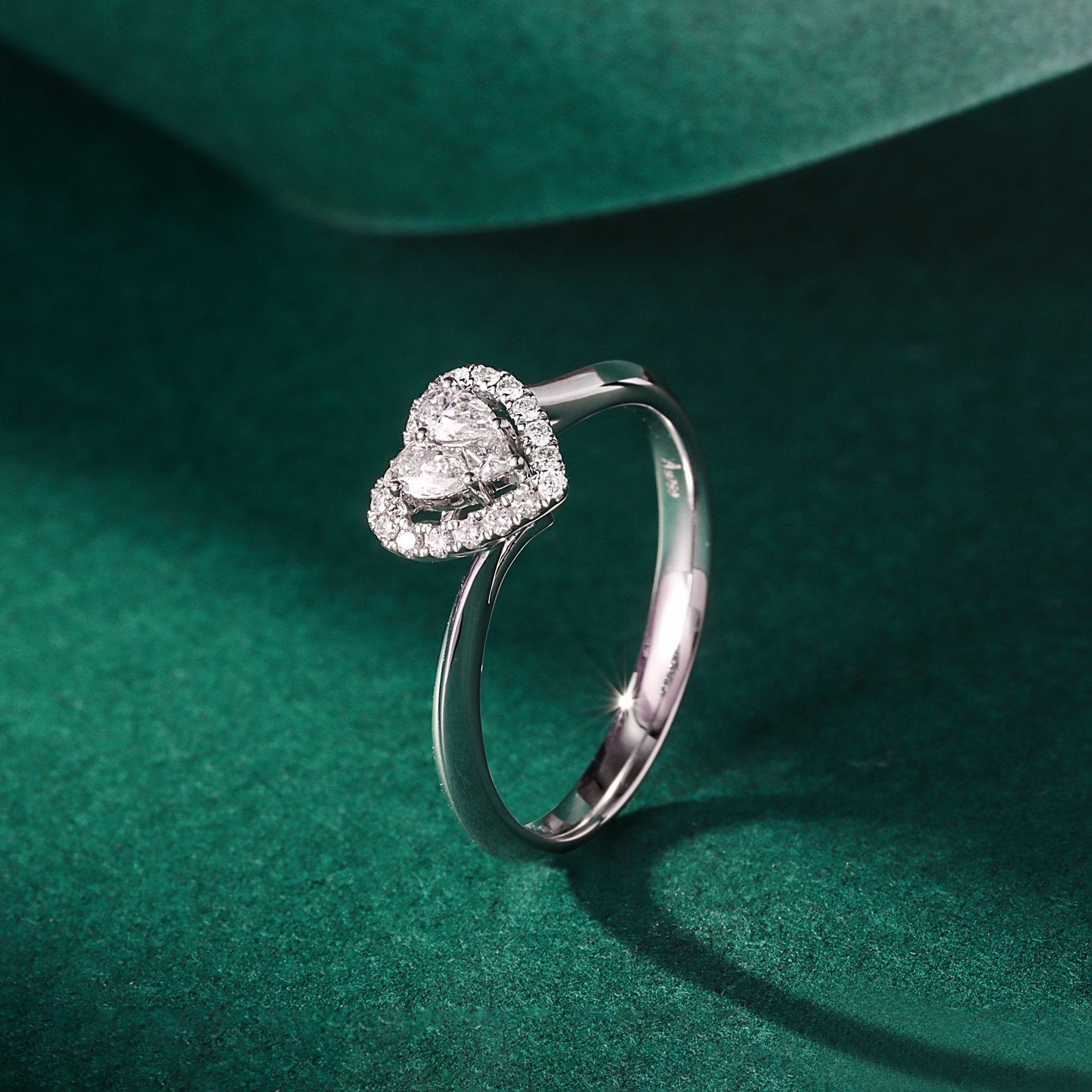 Sparkling Arm Candy: Diamond and Moissanite Heart-Shaped Ring - White Diamond Ring