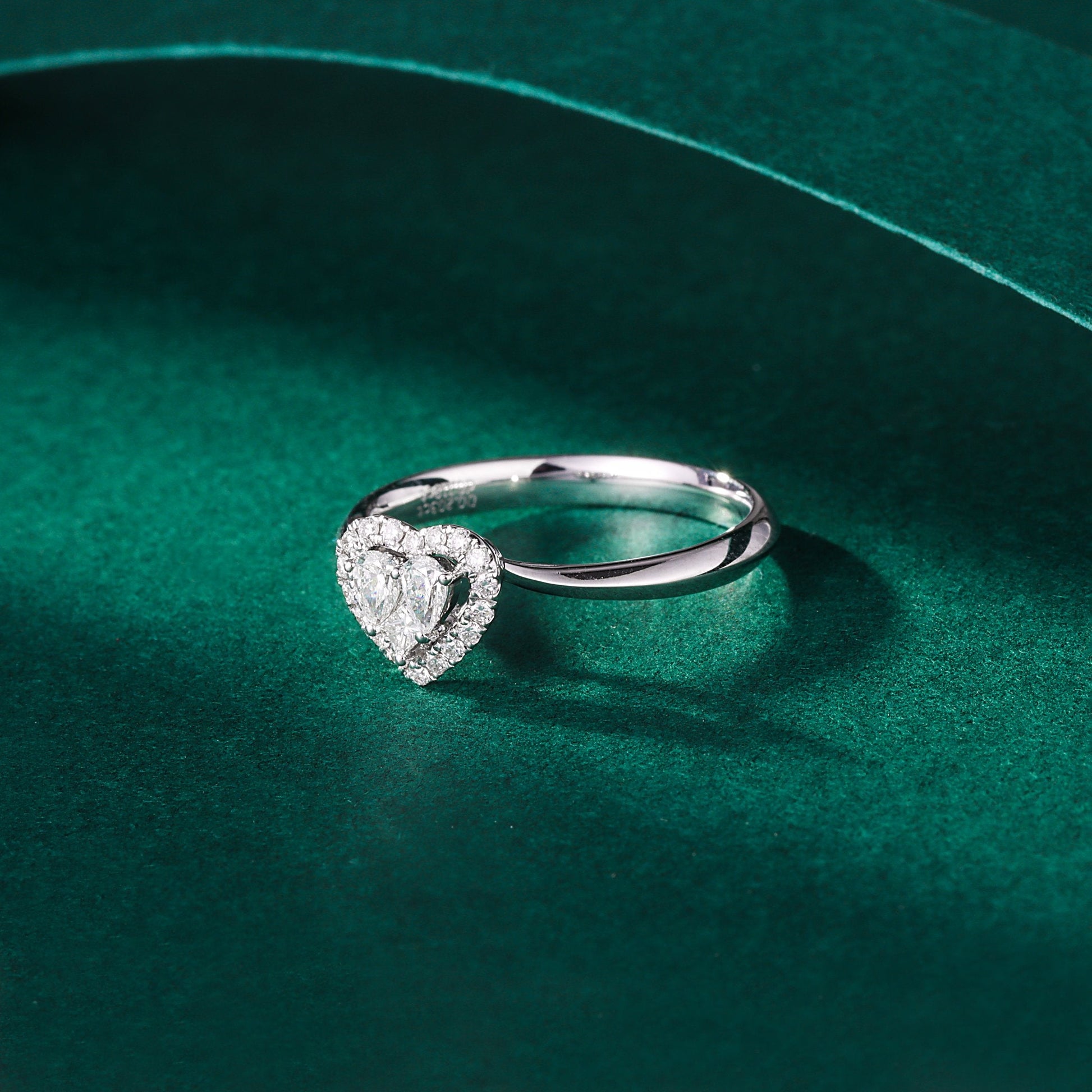 Sparkling Arm Candy: Diamond and Moissanite Heart-Shaped Ring - White Diamond Ring