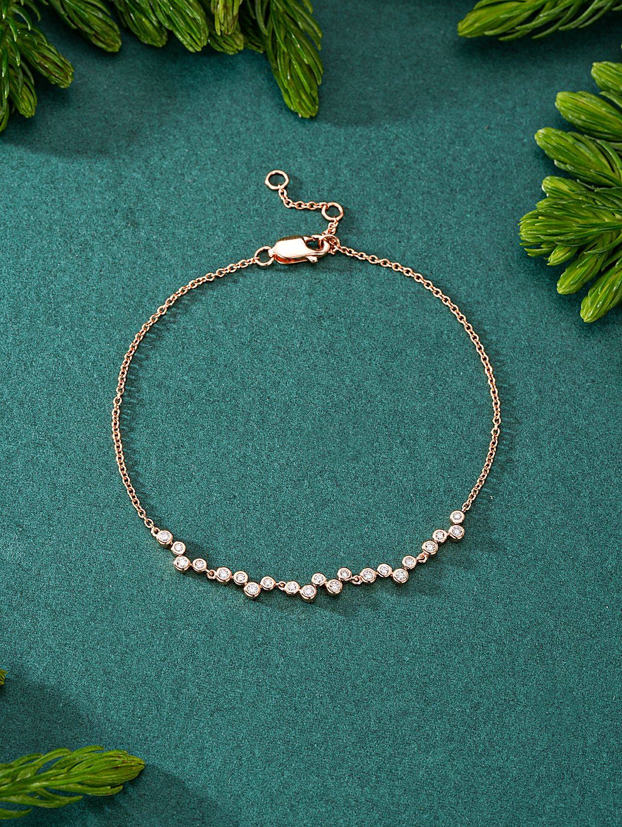 Sparkling Bubble Round Diamond Bracelet - Luxury Jewelry - White Diamond Bracelet