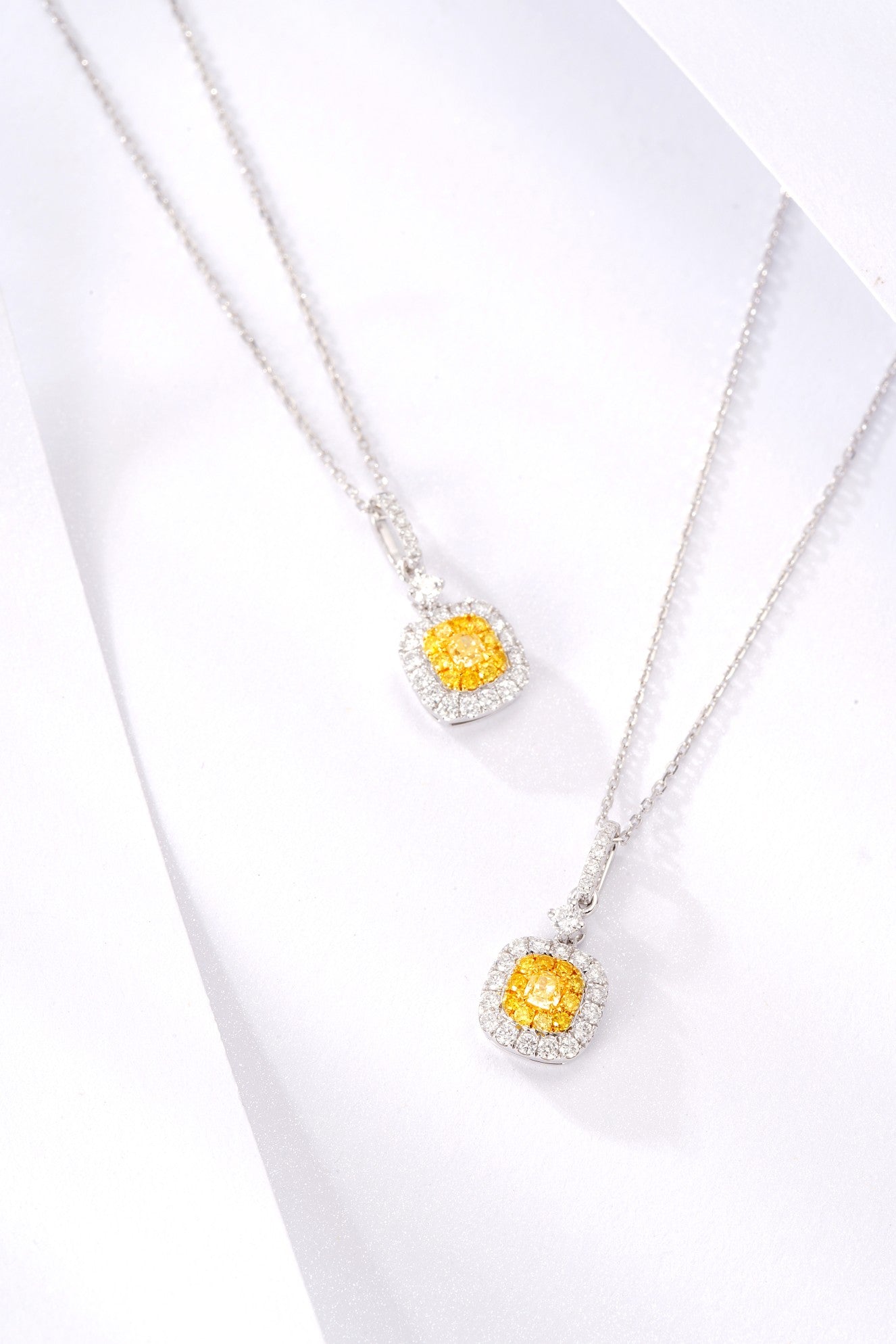 Sparkling Cushion-Cut Yellow Diamond Pendant Jewelry - Yellow Diamond Pendant