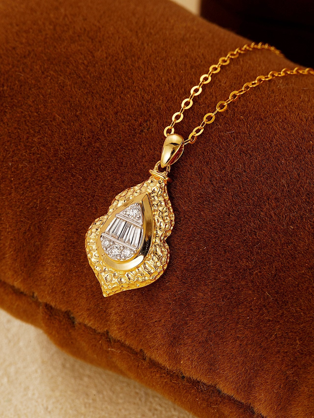 Sparkling Diamond-Accented Peanut Pendant Jewelry - White Diamond Pendant