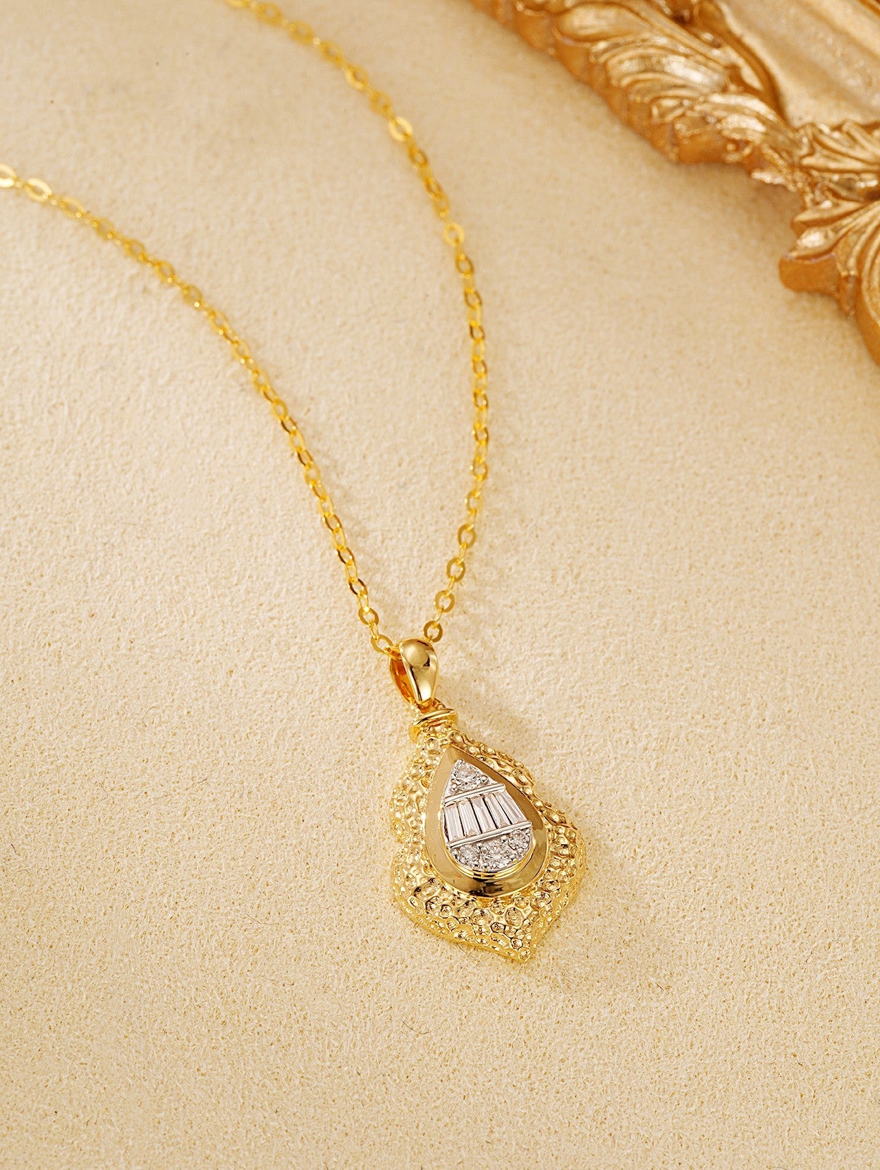 Sparkling Diamond-Accented Peanut Pendant Jewelry - White Diamond Pendant