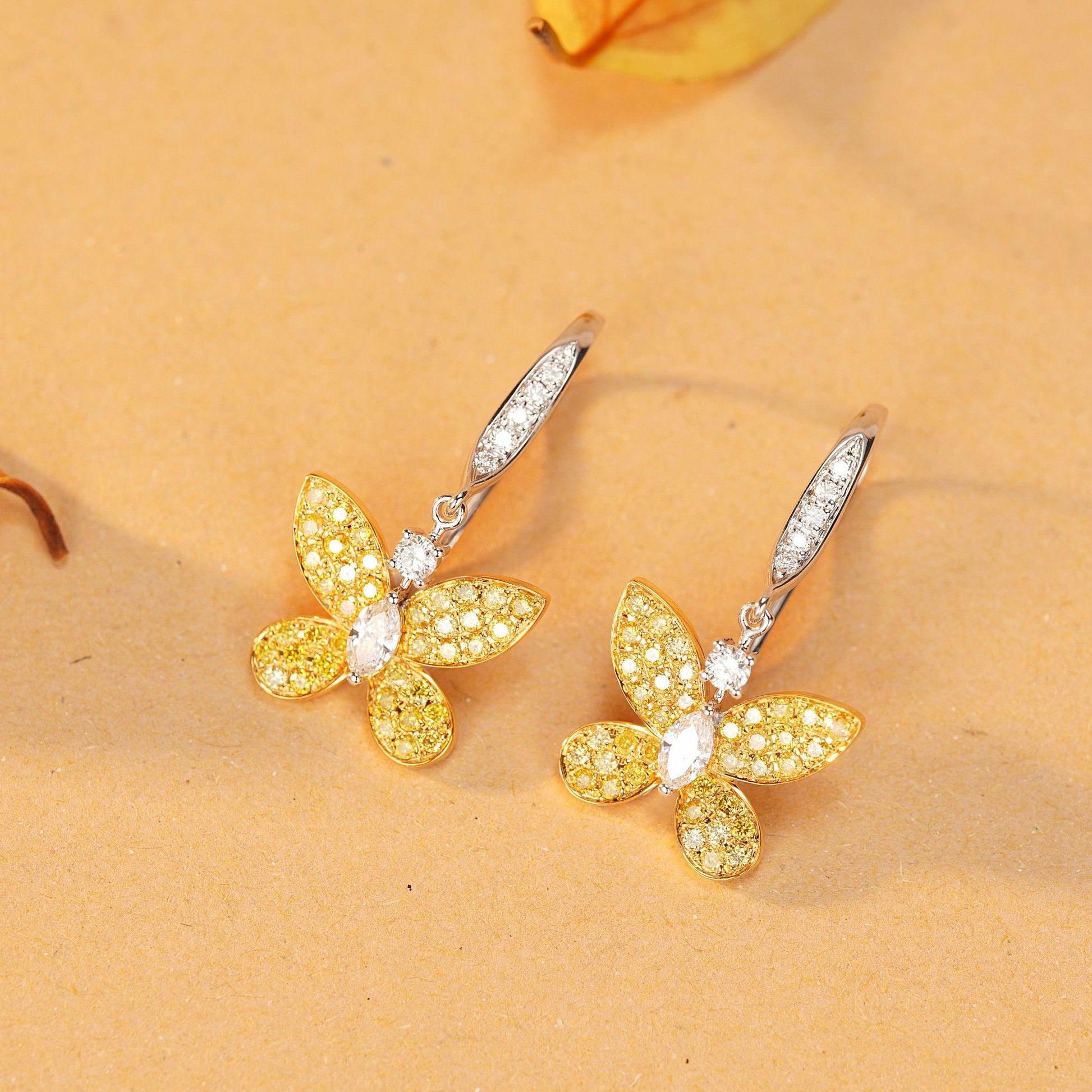 Sparkling Diamond Butterfly Earrings - Fine Jewelry Piece Jeweler.Jewelry