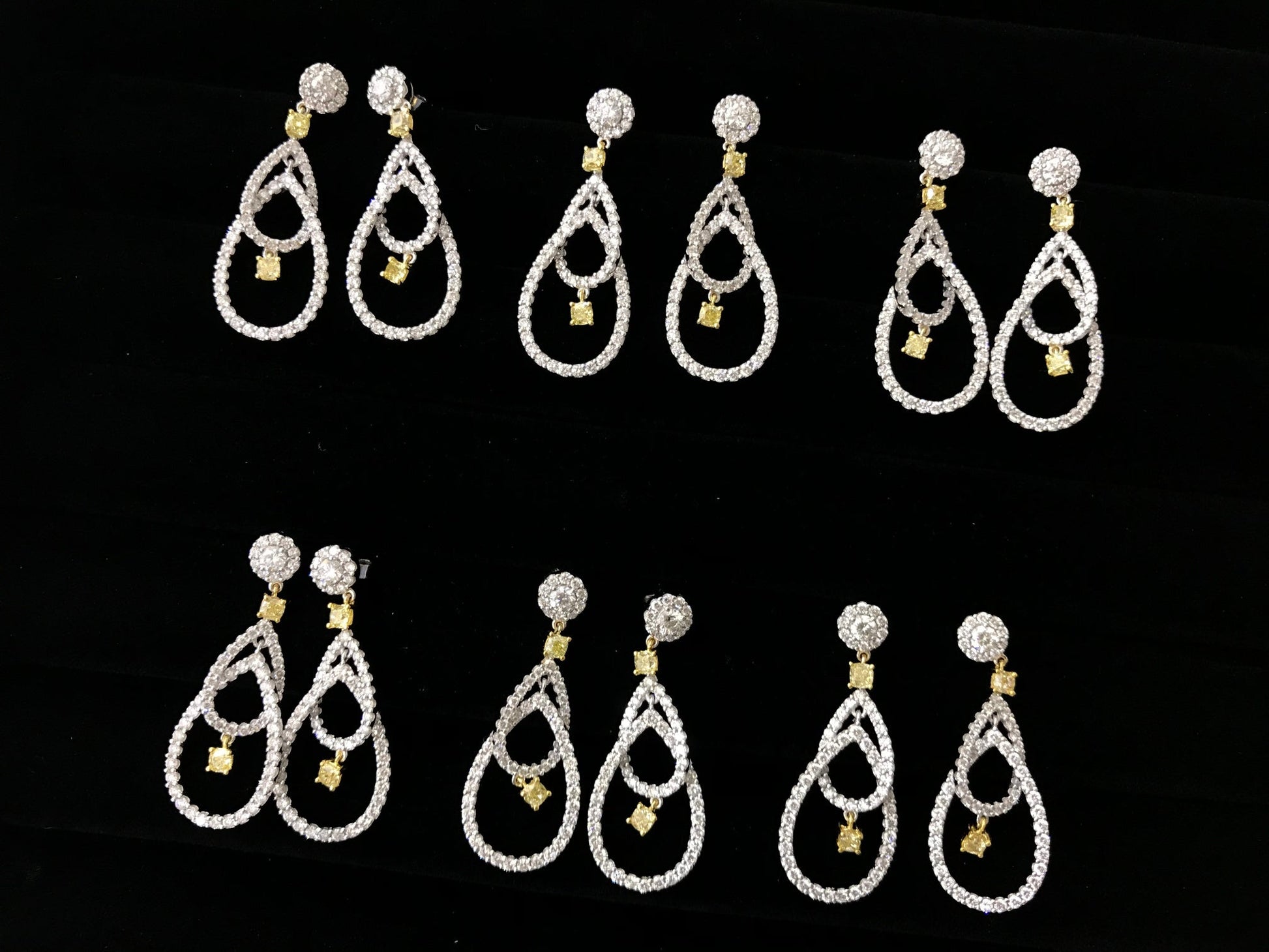 Sparkling Diamond Cushion-Shaped Double-Loop Drop Earrings Jeweler.Jewelry