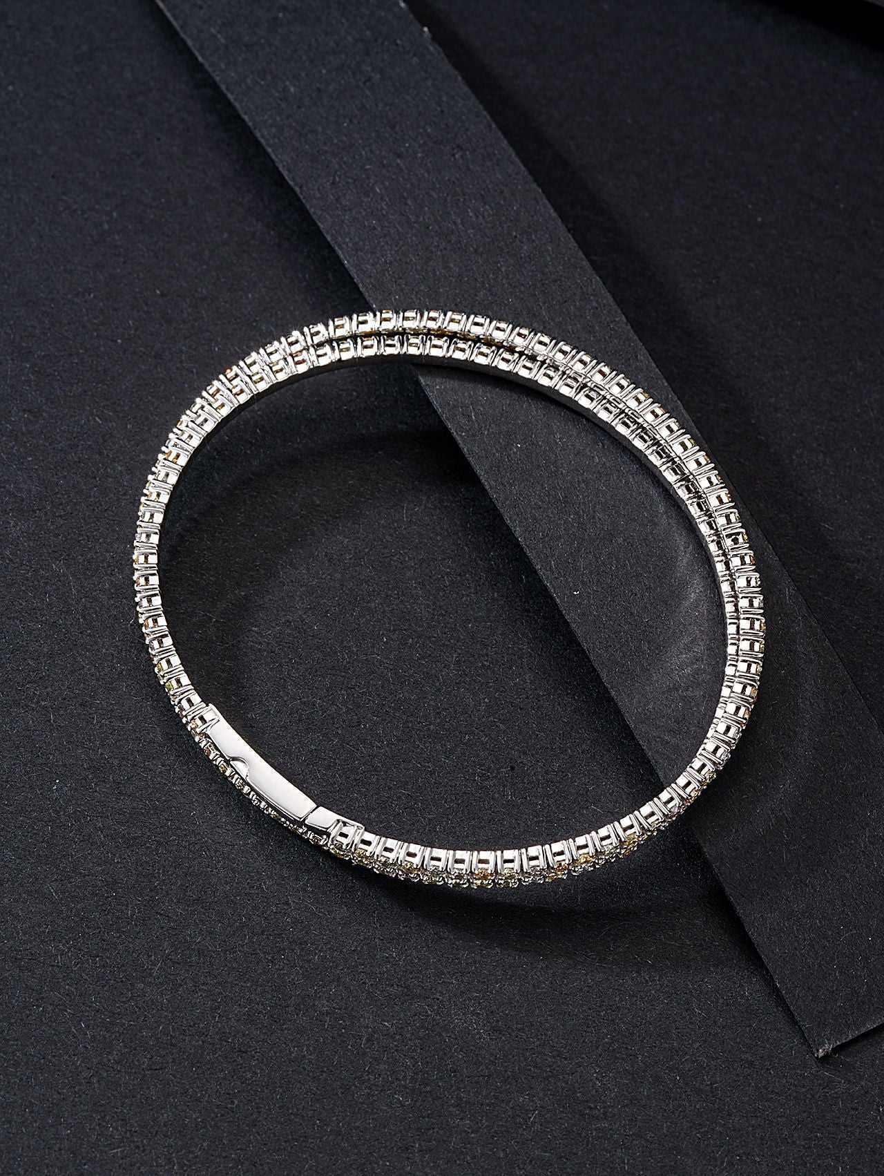 Sparkling Diamond Double Circle Bracelet - Premium Jewelry - Colored Diamond Bracelet