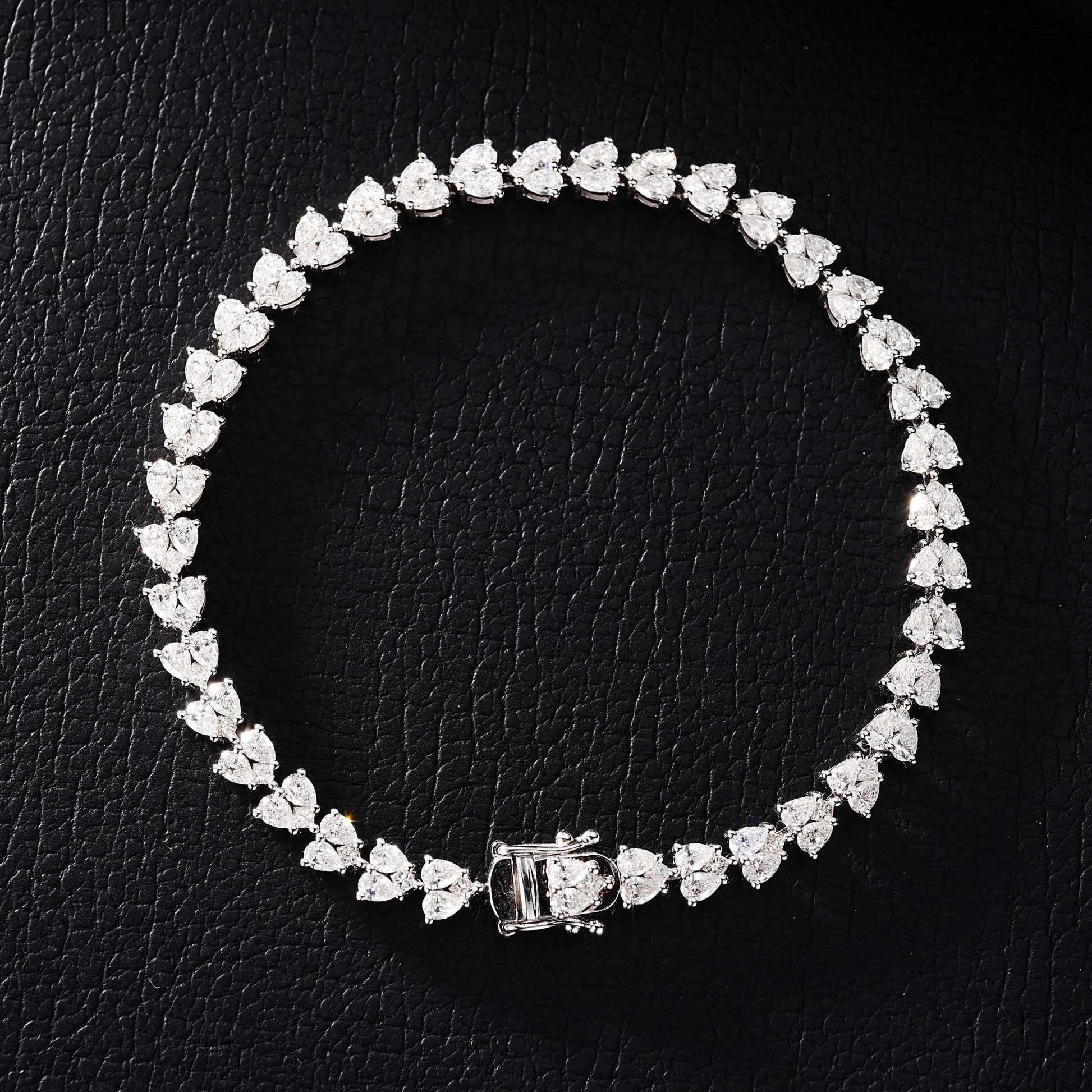 Sparkling Diamond Heart Bracelet - Luxurious Jewelry Collection - White Diamond Bracelet