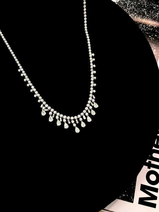 Sparkling Diamond Pendant Necklace - Premium Jewelry Collection - White Diamond Necklace