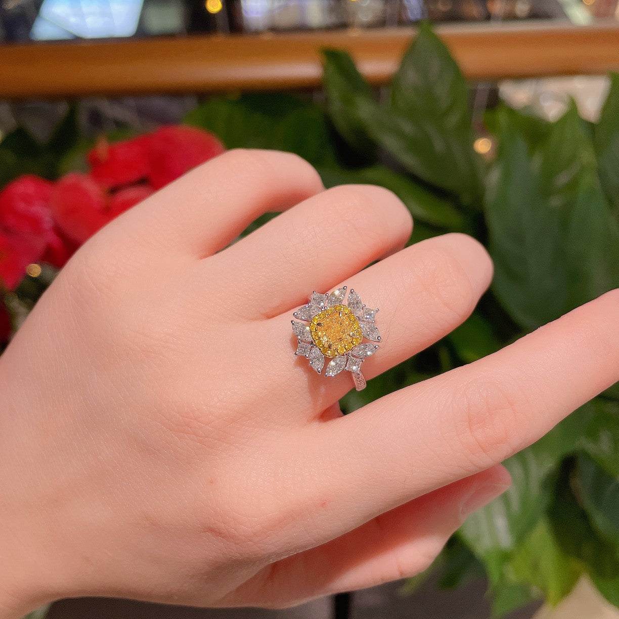 Sparkling Diamond Ring | Premium Jewelry Collection - Yellow Diamond Ring