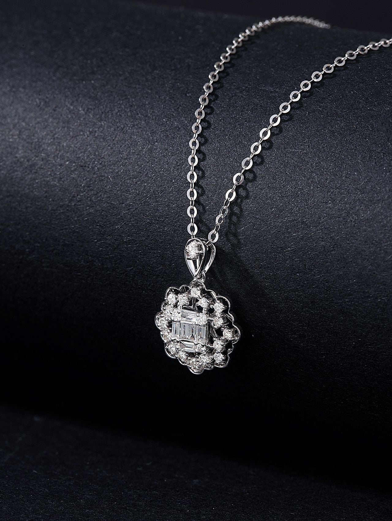 Sparkling Full Diamond Square Candy Pendant Jewelry - White Diamond Pendant