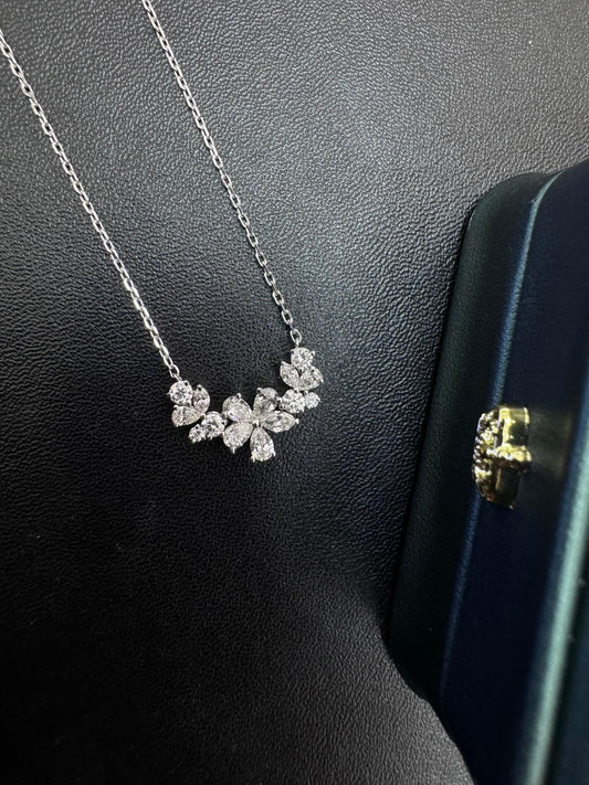 Sparkling Marquise-Cut Pendant Necklace with Diamond Accents - Exquisite Jewelry - White Diamond Pendant