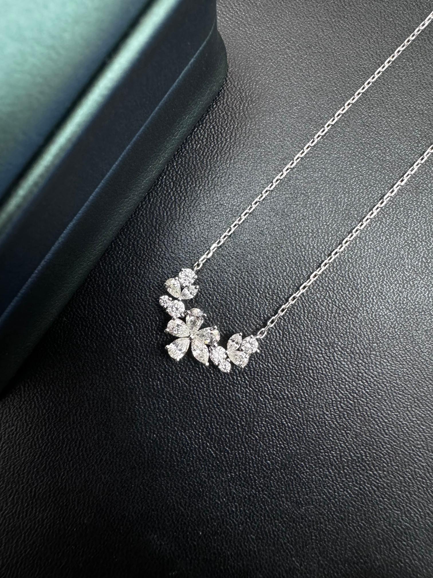 Sparkling Marquise-Cut Pendant Necklace with Diamond Accents - Exquisite Jewelry - White Diamond Pendant