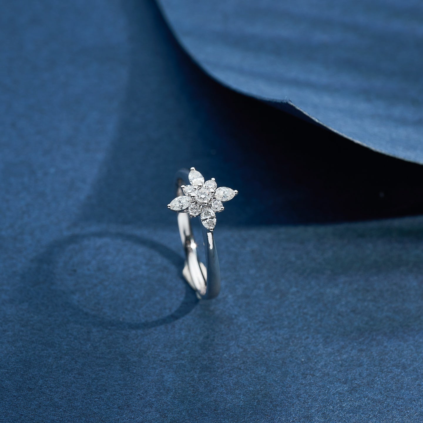 Sparkling Marquise Snowflake Ring - Premium Jewelry Collection - White Diamond Ring