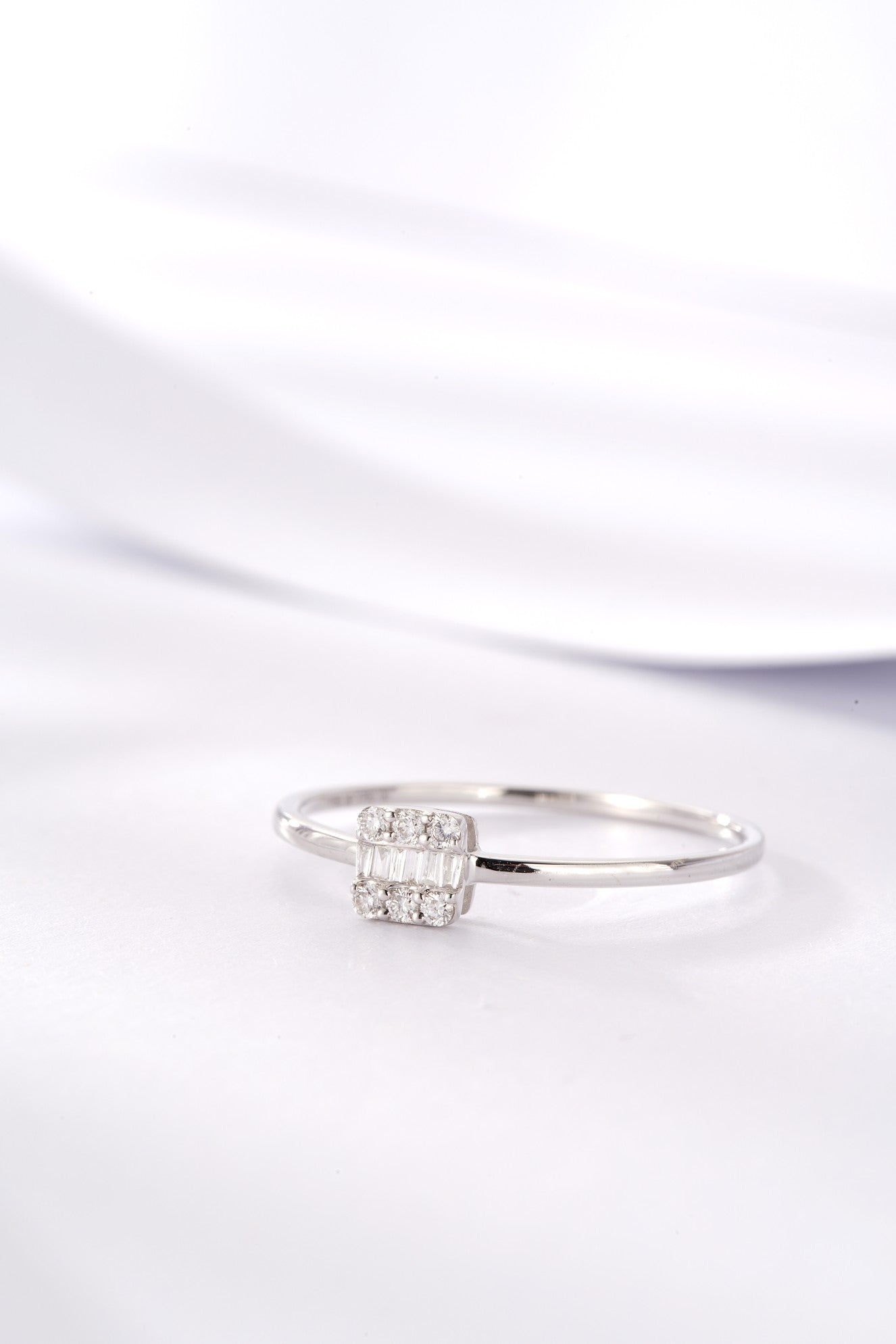 Sparkling Mini T Ring - Premium Jewelry Collection - White Diamond Ring